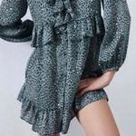 ZARA ✨ Teal Leopard Print Sz Small Dress✨ Photo 5