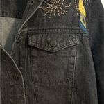 Miami embroidered hippy oversized denim jacket with raw hem Photo 7