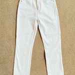 Paige  Cindy Crop Straight White Raw Hem High Waist Denim Jeans 26 Petite Photo 1