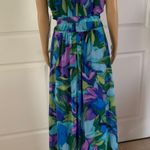 London Times Aquamarine Criss Cross Halter Neck Maxi Dress Photo 11