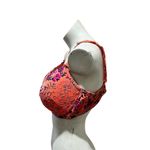 Cacique  Women's 42DD Coral Floral Front Close Plunge Push Up Bra Photo 3