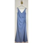 Dress the Population Jordan Ruched Side Slit Gown in Sky Size Large Photo 3