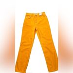 Topshop  Women's‎ Orange Dad Jeans Relaxed Fit High Rise Denim Size 26 Photo 3