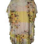 See By Chloe  Pastel Yellow Pink Floral Print Ruffle Dress Photo 1