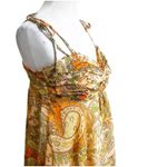 Chaudry KC Raga Fairy Whimsical Dress Sz Medium Asymmetrical Hem Peach Chiffon Orange Photo 7