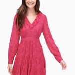 Kate Spade 💙 NWT  Floral Clip Chiffon Mini Dress in Bright Magenta Photo 0