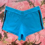 y2k vintage turquoise blue brown stripe mini lounge shorts Size L Photo 2