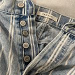 PacSun size 6 Striped Denim High Rise Straight Leg Distressed Hem Jeans Photo 9