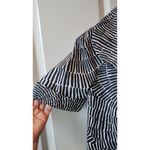 Chaus Black White Geometric Print Short Sleeve Cropped Blazer Jacket Size 6 Photo 2