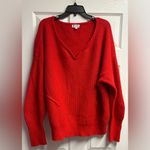 Esteban Cortazar Red Wool Blend Designer Sweater Size XL Photo 2