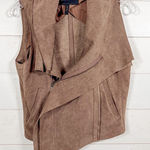 BCBGMAXAZRIA Fabian Raw Edge Faux Suede Vest Grey Dusk EUC, Small, MSRP $200 Photo 0