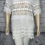 Catherines Size 1X 18/20 White Boho Crochet Lace Cover Photo 2