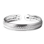Boutique Unisex Braided Pure 999 Silver Buddhist Mantra Cuff Bracelet,‎ Adjustable Photo 3