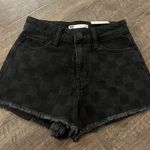 Checkered Jean Shorts Size 25 Photo 0