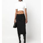 Courreges Logo Embroidered Ribbed Knit Crop Top White Photo 6