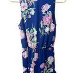 Olive & Pim Blue Floral Surplice Sleeveless Jumper Romper Size Small Ruffles Photo 1