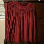 Maurice's NWT  Maroon Blouse Sz 1X Long Split Sleeve Peasant Boho Photo 0