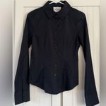 Reformation x Camille Rowe Jodie Fitted Organic Cotton black shirt size 0 Photo 2