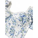 Mango Lili Floral Crop Top Blue White NWT Size 6 / Medium Photo 2