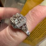 Elegant 2.5 carat moissanite princess cut ring size 7 Silver Photo 1