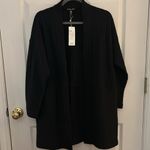 Eileen Fisher Jacket Black Cotton Quilted Blazer Channels Cardigan Size Small Photo 6