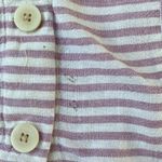 Madewell Striped Linen Blend Top Pink White Women’s Size Large Photo 3