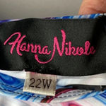 NWT HANNAH NICOLE WO SIZE 22W SWIMSUIT TOP ONLY RWD WHITE BLUE GEO DESIGN Red Photo 10