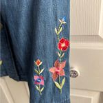 Bobbie & Brooks Bobbie Brooks denim Jean button up jacket floral embroidered size large Photo 4