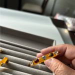 Kurt Geiger  Gold and Red Embellished Earrings Photo 4