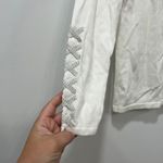 J. McLaughlin  Rianna Sweater Small NWT $168 Cotton Crewneck Solid White Stitch Photo 1