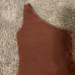Abercrombie & Fitch Abercrombie Brown One Shoulder Ribbed Bodysuit Photo 3