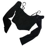 White Fox Boutique NWT White Fox Treat Me Well Long Sleeve Bustier Black Sz XS Photo 4