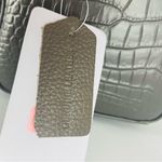 Genuine Leather Gray Crocodile Crossbody Shoulder Strap Bag With Scarf Detail Photo 3