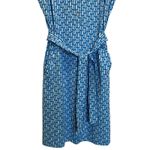 J. McLaughlin JM LAUGHLIN Sleeveless Dolly Dress Size L Blue Lt Blue Mini Chain Link Geo Photo 3