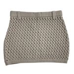 NEW SER.O.YA Open Knit Crochet Mini Skirt Size SMALL Belt Loops Neutral Beige Tan Photo 1