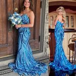 Portia and Scarlett Sequin Embellished Blue Mermaid Gown Dress Gown Size 8 Photo 1