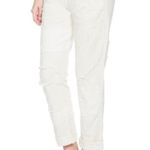 Current/Elliott The Fling White Moto Distressed Slim Boyfriend Patch Jeans 28 Photo 4