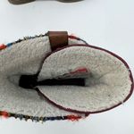 Rieker Red Leather Multicolored Wool Detail Lined Ankle Boots Size 43 11 Photo 4