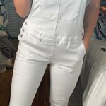 JustFab White Skinny Jeans Overalls Photo 0