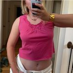 Vintage Y2K embroidered cropped pink tank top Size M Photo 1