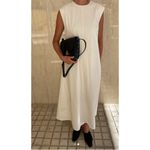 DISSH Maggie Cotton Structured Midi Dress in White Size 4 NWT Quiet Luxury Photo 1