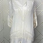 Sundance Swiss Dot Crochet Short Sleeve Top in‎ Cream Ivory Size US Small Photo 0