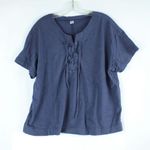 Old Navy  Blue Short Sleeve Pull String T Shirt Womens Size XL Photo 0