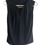 Ivanka Trump Black Sleeveless Top with Gold Chainlink Neckline Size Medium Photo 2