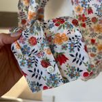 Cacharel Floral Multi Color Long Sleeve Button Down Shirt White Photo 4