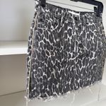 MOTHER The Vagabond Mini Fray Skirt in Greyscale Spot On Gray Size 2 Photo 6