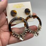 Amrita Singh  Austrian Crystal Tortoise Shell Resin Circle Drop Earrings Photo 2