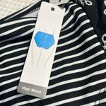 High Rise Waisted Bikini Bottom Black Striped Swimsuit Womens Small New Roomy Photo 11