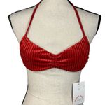 Dippin' Daisy's Small Christina Tie Bandeau Bikini Top Swim Lined Wild Cherry Red Photo 0
