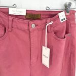 Judy Blue  Dusty Pink High Waist Jeans Crochet‎ Patch Wide Leg Women 13/31 Photo 2